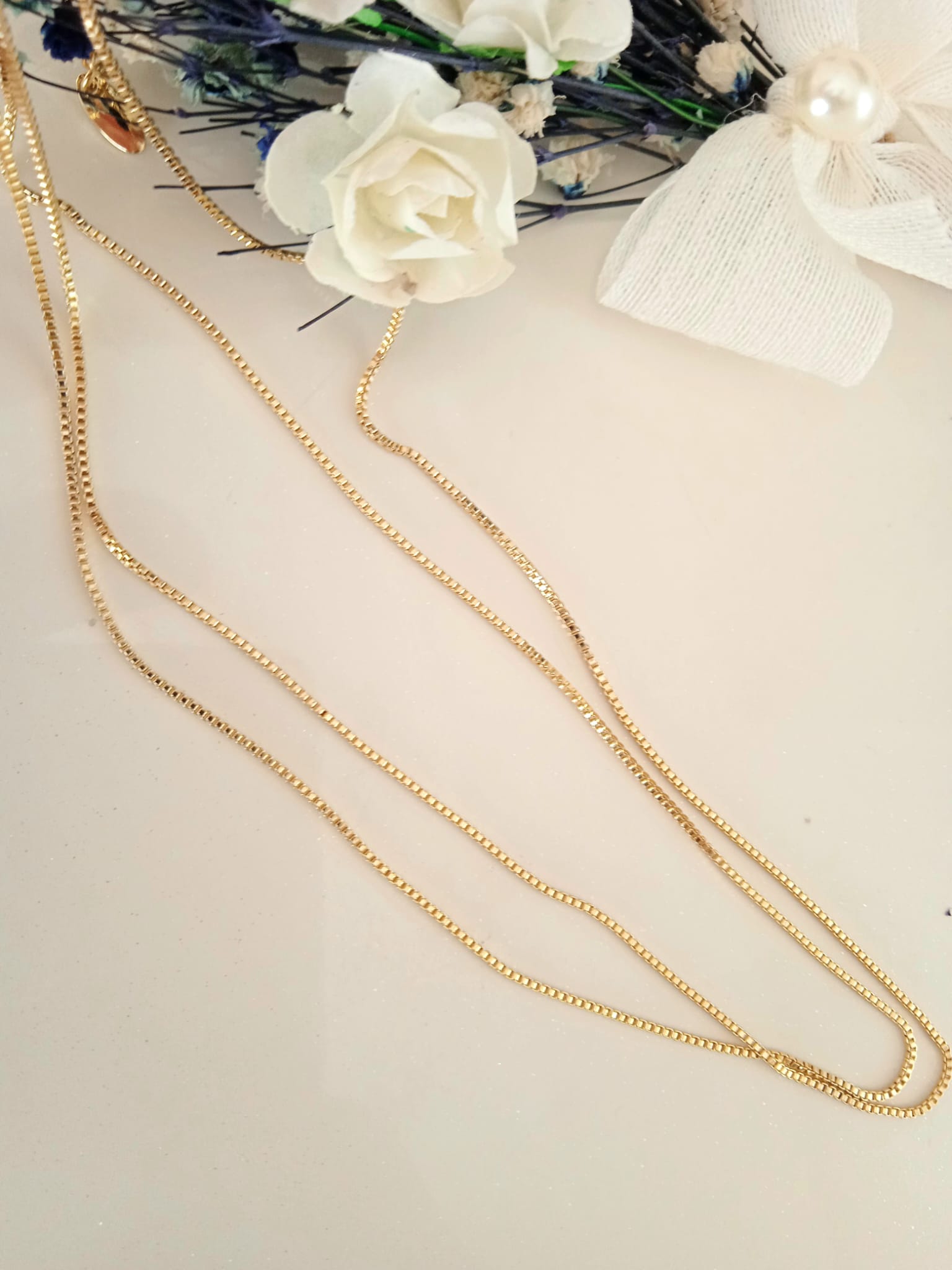 XUPING Kolye - İnce Kare Zincir